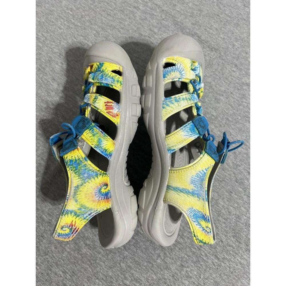 Keen Newport H2 Shoes Womens Size 4 Yellow Blue Tie Dye Water Sandals Outdoor‎